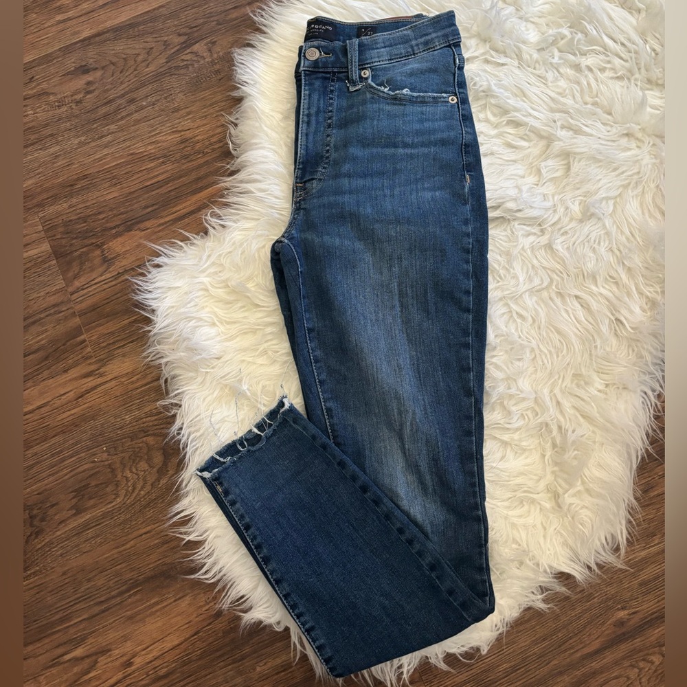 Bridgette High Rise Skinny raw hem